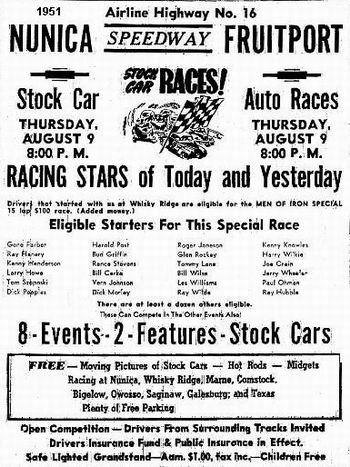 Nunica Speedway - 1951 Ad (newer photo)